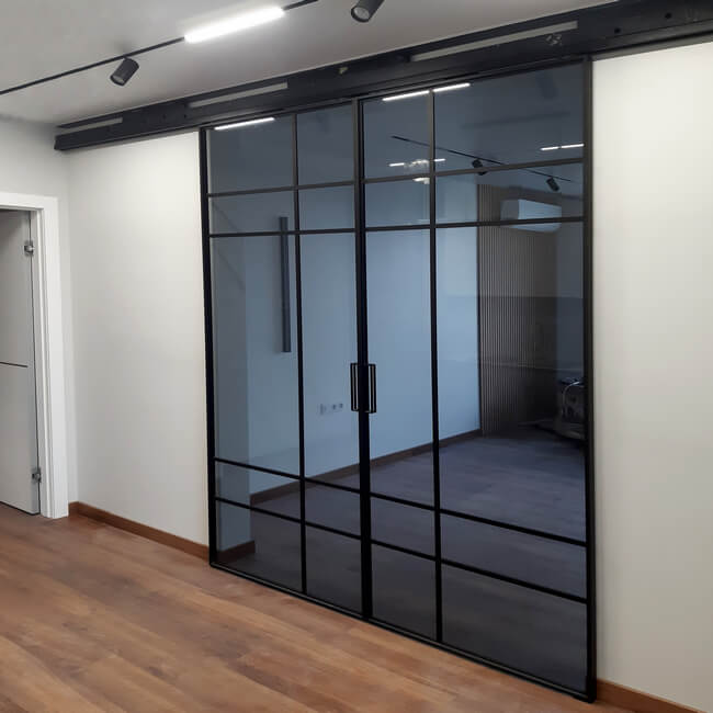 Розсувна перегородка графіт лофт Розсувна перегородка графіт лофт